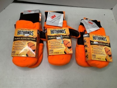 Lot of (3) Hot Hands Gloves, Appears New