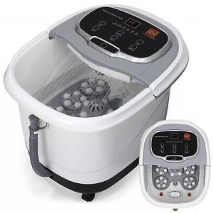 Automatic Heated Shiatsu Massage Foot Bath Spa w/ Pumice Stone, Gray/White. NEW