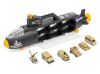 Military Shark Submarine Toy w/ 6 Military Vehicles