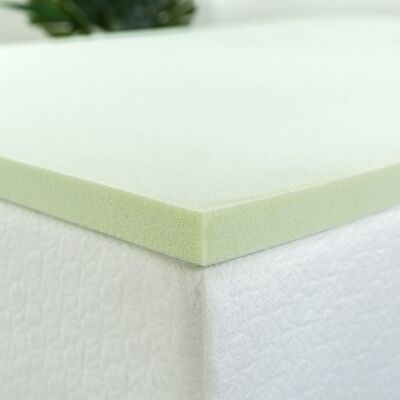 ZINUS 1.5 Inch Green Tea Memory Foam Mattress Topper, Short Queen 