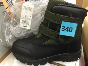 Kid's Black & Olive Boots, Size 5, Appears New