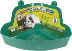 Ware Manufacturing Plastic Jumbo Lock-N-Litter Pan for Small Pets, Small Bag of Litter Included, Securely Attach to Cage, Slide Out for Easy Cleaning, Locks to Prevent Messy Spills - NEW