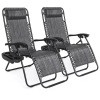 Set of 2 Adjustable Zero Gravity Patio Chair Recliners w/ Cup Holders