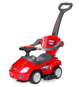 3-in-1 Kids Push Car w/ Handle and Horn, Red, Appears New