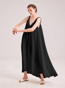 Greek Open Back Silky Maxi Dress