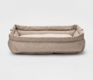 Large Rectangular Roll Cuff Dog Bed - 36x24in