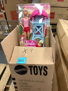 Case of (4) ​Barbie Lifeguard Doll and Playset