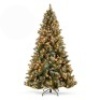 6' Pre-Lit Christmas Pine Tree w/ Pine Cones, Flocked Branch Tips, Berries&nbsp;