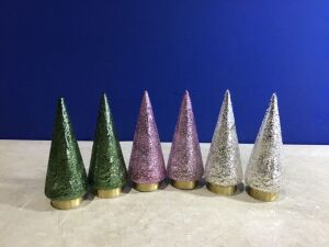 Lot of (6) Opalhouse Glass Tabletop Trees