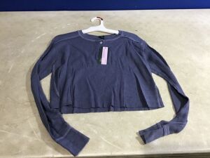 Case of (16) Wild Fable Women's Long Sleeve Boxy Waffle Henley T-Shirt, Multiple Sizes 