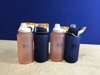 Lot of (4) Nathan BigShot 32oz Leak Proof Water Bottles