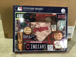 Case of (12) MLB Cleveland Indians Retro Series 500 Piece Puzzle, 24" x 18" 