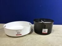 Case of (12) Rotating Storage Containers, 6 Black, 6 White&nbsp;