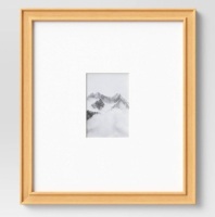 Lot of (2) Oversized Matted Wood Wall Frames, 17" x 19" Matted to 5" x 7"&nbsp;