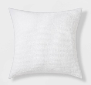 Euro Washed Waffle Weave Throw Pillow White