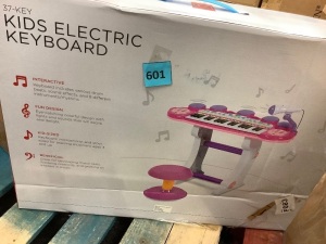 37-Key Kids Electric Keyboard w/ Microphone, Stool