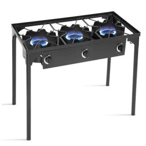 Portable Propane 225,000-BTU 3 Burner Gas Cooker Outdoor Camp Stove