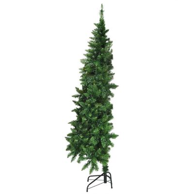 6ft Pre-lit PVC Artificial Half Christmas Tree 8 Flash Modes w/ 250 LED Lights