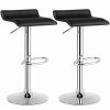 Set Of 2 Adjustable Pu Leather Backless Bar Stools