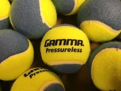 60 Gamma Pressureless Practice Tennis Balls, Blue/Yellow - Appear New