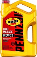 Pennzoil High Mileage Conventional 5W-20 Motor Oil for Vehicles Over 75K Miles, 5 Quart&nbsp;- NEW