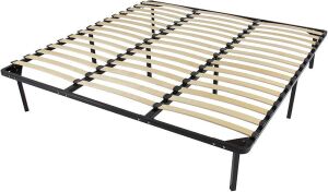 Metal Bed Frame with Wood Slats, King