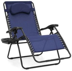  Oversized Reclining Zero Gravity Chair Lounger w/ Cup Holder, Pillow