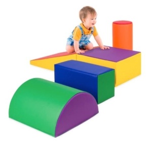 5-Piece Kids Climb & Crawl Soft Foam Shapes Structure Playset, Multicolor, Appears New