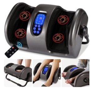 Reflexology Shiatsu Foot Massager w/ High-Intensity Rollers, Remote Control, Gray, Appears New