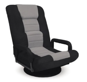 Gaming Floor Chair w/ 360-Degree Swivel, Armrest, Adjustable Backrest, Black/Gray, Appears New