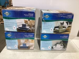 Lot of (4) PetSafe Drinkwell Stoneware Pagoda Pet Fountains