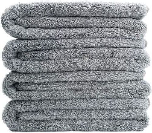 Polyte Quick Dry Microfiber Bath Towels, Set of 4, 30" x 57", Gray - NEW