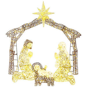 Lighted Christmas Nativity Scene Outdoor Decor with LED Lights- 6ft