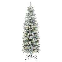 Pre-Lit Snow Flocked Artificial Pencil Christmas Tree