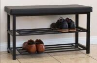 2 Tier Metal Shoe Rack Bench