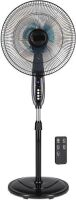 16in Adjustable Oscillating Standing Pedestal Fan w/ 7.5 Hour Timer, Double Blades, Remote Control, 3 Fan Modes, Front/Back Tilt, Black