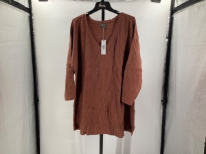 Natural Reflections Waffle Vneck, 2X, Appears New