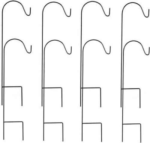 35-inch Rust-Resistant Metal Shepherd's Hook Stakes, Set of 8