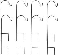 35-inch Rust-Resistant Metal Shepherd's Hook Stakes, Set of 8