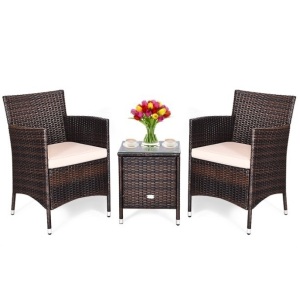 3 Piece Rattan Wicker Patio Set 