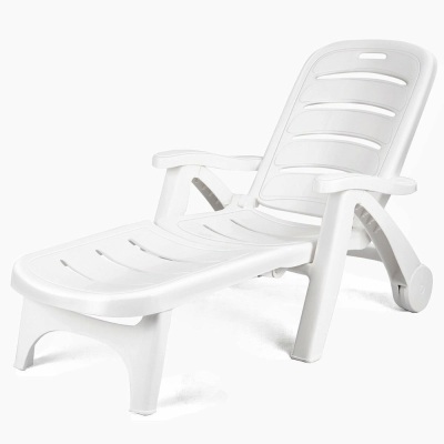 5 Position Adjustable Patio Recliner Chair With Wheels 