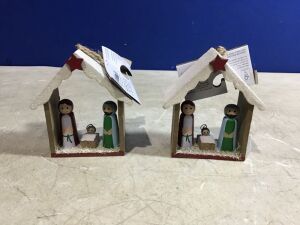 Lot of (12) Wondershop Nativity Scene Ornaments 