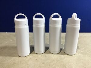 Lot of (4) Room Essentials Double Wall Stainless Steel Vacuum Water Bottles, 18 oz 