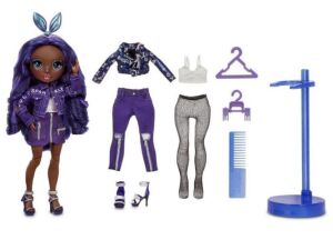 Lot of (2) Rainbow High Krystal Bailey – Indigo Fashion Doll with 2 Complete Mix & Match Outfits and Doll Accessories