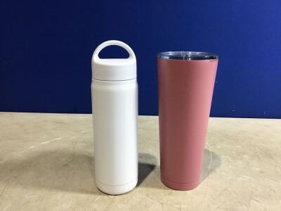 Lot of (2) Room Essentials Double Wall Stainless Steel Vacuum Cups