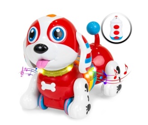 Interactive Dancing RC Robotic Toy Dog w/ Music, Touch Response, Catchphrases, Light-Up Body 