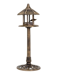 Pedestal Gazebo Bird Feeder Home Outdoor Patio Decoration Accent Antique Bronze 