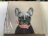 Wood Framed Canvas Wall Art, Puppy Wearing Sweater - Appears New&nbsp;