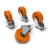 4-Inch 285-Pound Capacity Double Ball-Bearing Polyurethane Swivel Plate Caster (4-Pack)