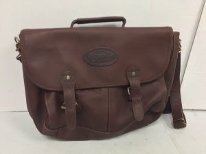 Bob Timberlake Leather Mail Briefcase, Broken Button on Back, E-Commerce Return